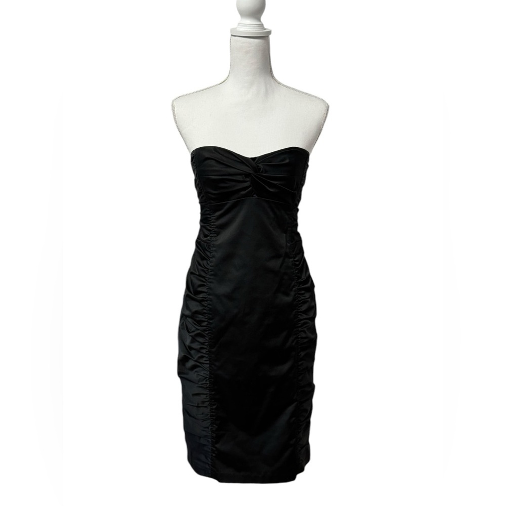 Anthro Nanette Lepore‎ Siren Strapless Holiday Spring Sexy Chic Mini Dress Black